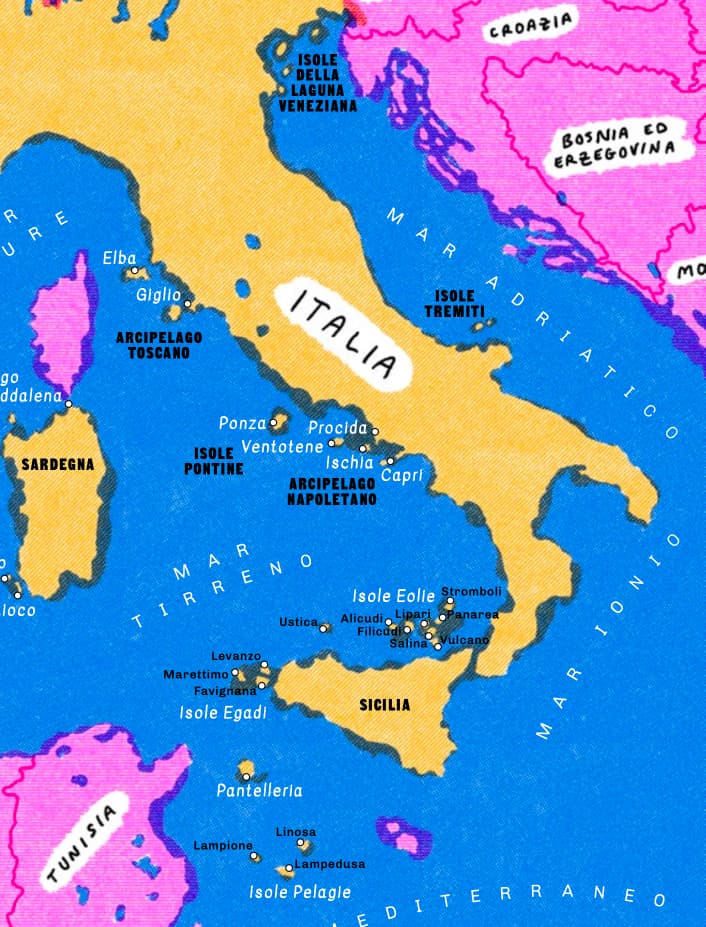 Map of the Italian Islands